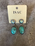 Turquoise Stone-Drop Earrings