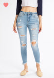 KanCan Distressed & Frayed Light Skinny Jeans