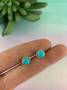 Wired Around Turquoise Studs